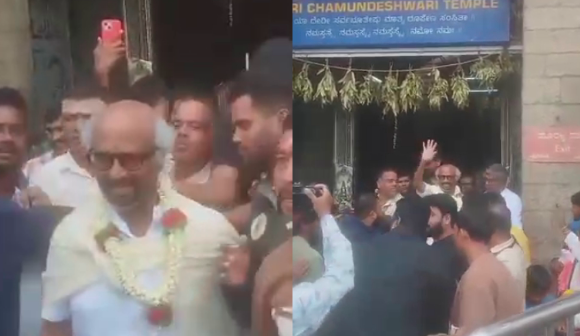 ಮೈಸೂರಿನ ಚಾಮುಂಡಿ ಬೆಟ್ಟಕ್ಕೆ ರಜನಿಕಾಂತ್ ಭೇಟಿ: ತಾಯಿ ಚಾಮುಂಡೇಶ್ವರಿಗೆ ವಿಶೇಷ ಪೂಜೆ