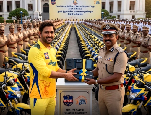 ಚೆನ್ನೈ ಟ್ರಾಫಿಕ್ ಪೊಲೀಸರಿಗೆ CSKಯಿಂದ ಭರ್ಜರಿ ಗಿಫ್ಟ್! 1 ಕೋಟಿ ರೂ. ಮೌಲ್ಯದ 63 ಬೈಕ್ ಗಳ ಕೊಡುಗೆ