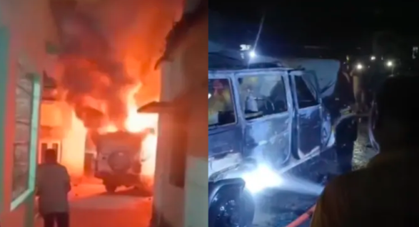 ಆಸ್ಪತ್ರೆ ಆವರಣದಲ್ಲೇ ಆಂಬ್ಯುಲೆನ್ಸ್ ಆಕ್ಸಿಜನ್ ಸಿಲಿಂಡರ್ ಸ್ಫೋಟ: ರೋಗಿ ಸಾವು, ಇಬ್ಬರಿಗೆ ಗಂಭೀರ ಗಾಯ