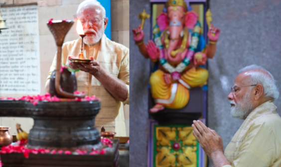 ಸರ್ಕಾರದ ಮುಖ್ಯಸ್ಥರಾಗಿ ಸತತ 25 ವರ್ಷ ಪೂರೈಸಿದ ಪ್ರಧಾನಿ ಮೋದಿ: ಶ್ರೀ ವಿನಾಯಕ ದೇವಸ್ಥಾನದಲ್ಲಿ ವಿಶೇಷ ಪೂಜೆ ಸಲ್ಲಿಕೆ